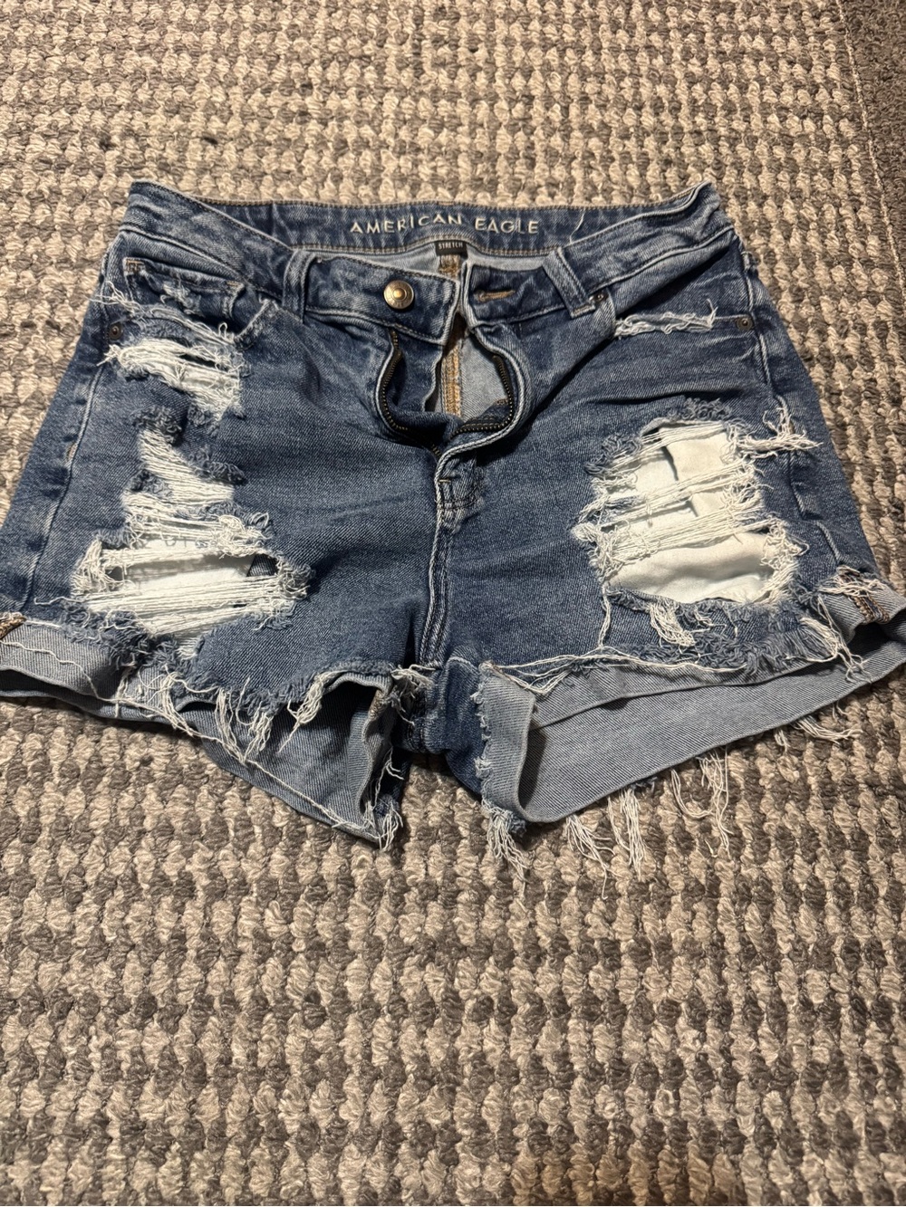 American Eagle Outfitters Women's Distressed Denim Mom Shorts